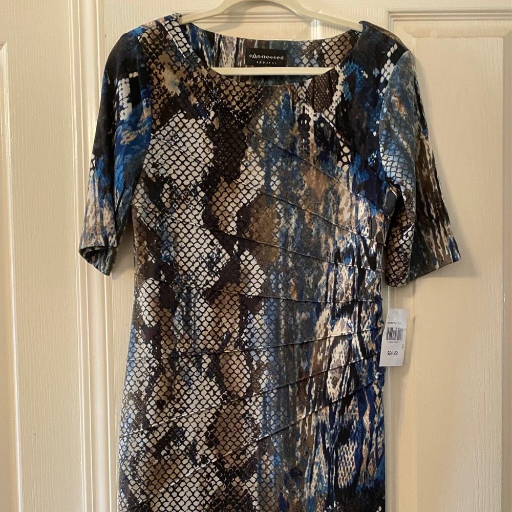 Connected Apparel Snake Print Dress - Size 8